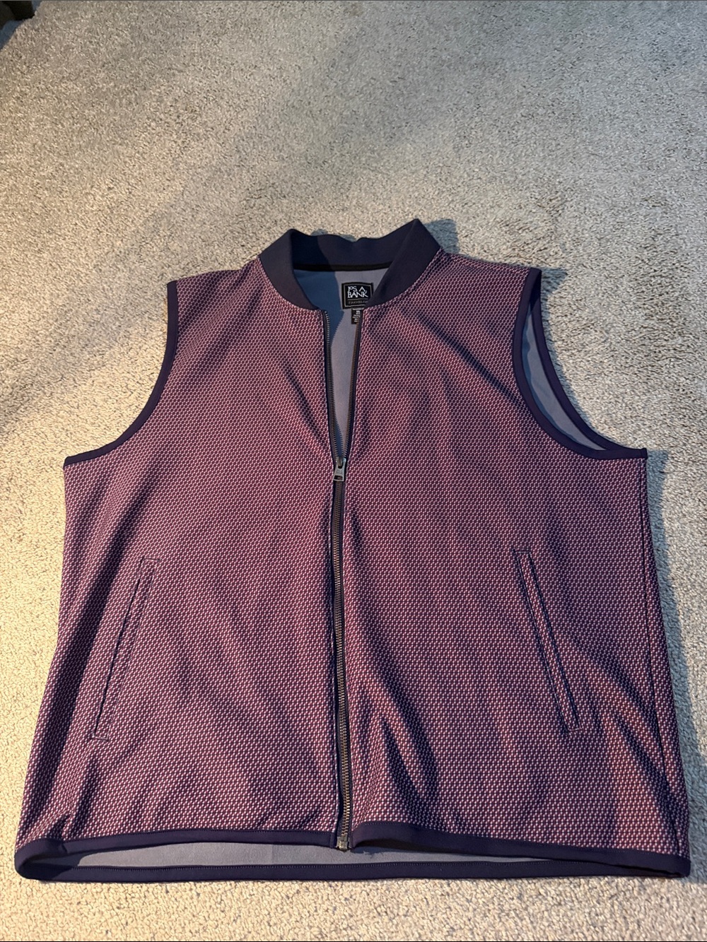 Jos. A. Bank Men's Purple Mesh Zip Vest